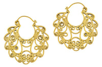 Load image into Gallery viewer, Ohrringe Spiralen verschnörkelt Kreis Messing Brass antik golden Tribal Schmuck - chic - net.de
