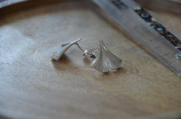 Load image into Gallery viewer, Ohrstecker 925 Sterling Silber Ginkgo Blatt 18mm - chic - net.de
