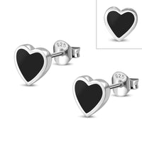 Load image into Gallery viewer, Ohrstecker 925 Sterling Silber Herz Stein eingefasst - chic - net.de
