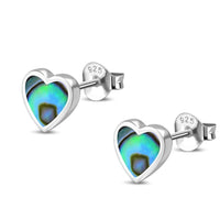 Load image into Gallery viewer, Ohrstecker 925 Sterling Silber Herz Stein eingefasst - chic - net.de
