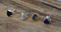 Load image into Gallery viewer, Ohrstecker 925 Sterling Silber Herz Stein eingefasst - chic - net.de
