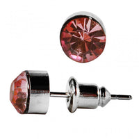 Load image into Gallery viewer, Ohrstecker Glas transparent hellgrün scheinend, 5 mm Ø, facettiert, glitzernd, 925er Sterlingsilber - Stift - chic - net.de
