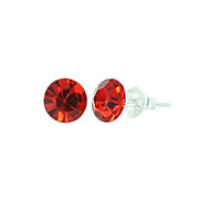 Load image into Gallery viewer, Ohrstecker Glas transparent hellgrün scheinend, 5 mm Ø, facettiert, glitzernd, 925er Sterlingsilber - Stift - chic - net.de
