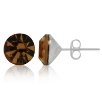Load image into Gallery viewer, Ohrstecker Glas transparent hellgrün scheinend, 5 mm Ø, facettiert, glitzernd, 925er Sterlingsilber - Stift - chic - net.de
