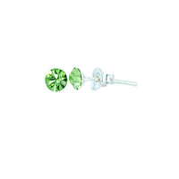 Load image into Gallery viewer, Ohrstecker Glas transparent hellgrün scheinend, 5 mm Ø, facettiert, glitzernd, 925er Sterlingsilber - Stift - chic - net.de
