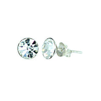 Load image into Gallery viewer, Ohrstecker Glas transparent weiß 1 mm Ø, facettiert, glitzernd, 925er Sterlingsilber - Stift - chic - net.de
