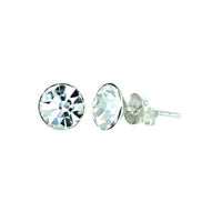 Load image into Gallery viewer, Ohrstecker Glas transparent weiß 3 mm Ø, facettiert, glitzernd, 925er Sterlingsilber - Stift - chic - net.de
