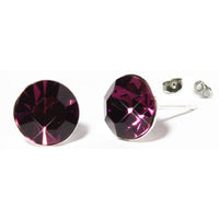 Load image into Gallery viewer, Ohrstecker Lila Violett Glas facettiert glitzernd 925er Sterlingsilber Glasohrstecker 10 mm - chic - net.de
