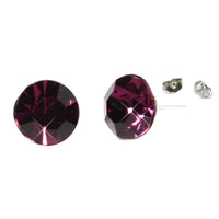 Load image into Gallery viewer, Ohrstecker Lila Violett Glas facettiert glitzernd 925er Sterlingsilber Glasohrstecker 10 mm - chic - net.de
