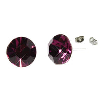Load image into Gallery viewer, Ohrstecker Lila Violett Glas facettiert glitzernd 925er Sterlingsilber Glasohrstecker 10 mm - chic - net.de

