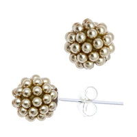 Load image into Gallery viewer, Ohrstecker rosa gold rund Perlen Kugelohringe groß Kugelohrstecker 8 mm 925er Sterlingsilber - chic - net.de
