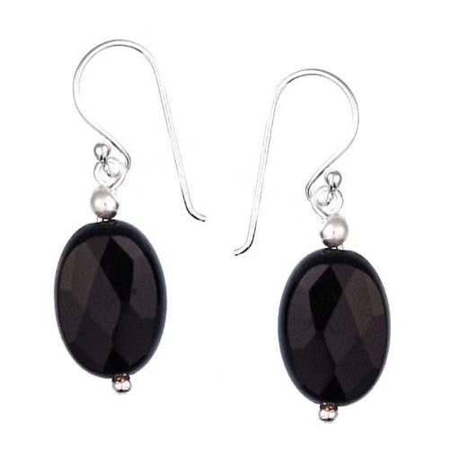 Onyxohrringe Ohrhänger 925er Sterling Silber nickelfrei Onyx Stein Tropfen - chic - net.de