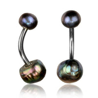 Load image into Gallery viewer, Perlen Bauchnabelpiercing Edelstahl Kugeln weiß lila 1,6 mm - chic - net.de
