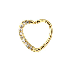 Load image into Gallery viewer, Piercing Edelstahl Ring für Nase Ohr Kristall Herz - chic - net.de
