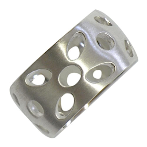 Ring Lochmuster Kreise Ellipsen 925er Sterling Silber - chic - net.de