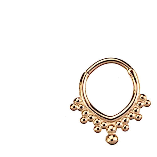 Segmentring Piercing Kugelspitze Edelstahl Gold PVD - chic - net.de