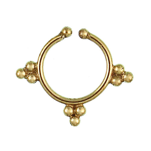 Septum Fake Piercing Nasenringe Dreiecke Messing goldfarben nickelfrei antik exotisch Ohrring - chic - net.de