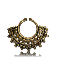 Load image into Gallery viewer, Septum Fake Piercing Nasenringe Kreise Band Messing antik goldfarben exotisch - chic - net.de
