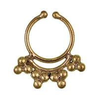 Load image into Gallery viewer, Septum Fake Piercing Nasenringe Linie Punktedreiecke Messing golden nickelfrei antik - chic - net.de
