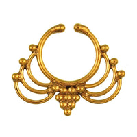 Load image into Gallery viewer, Septum Fake Piercing Nasenringe Traube Bögen Messing golden nickelfrei antik - chic - net.de
