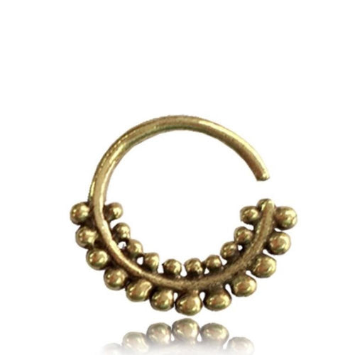 Septum Piercing Nasenring Messing kleine Kugeln zweireihig 1 mm goldfarben antik Ohrring - chic - net.de