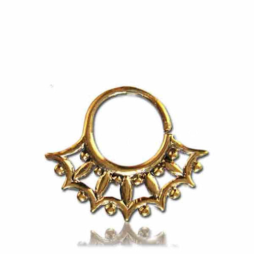 Septum Piercing Nasenringe Fächer Spitzen Messing 1,6 mm goldfarben nickelfrei antik exotisch Ohrring - chic - net.de