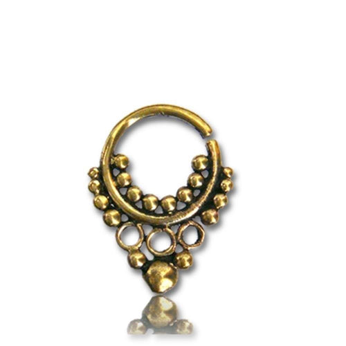 Septum Piercing Nasenringe Ringe Kugeln Messing 1 mm goldfarben antik Ohrring - chic - net.de