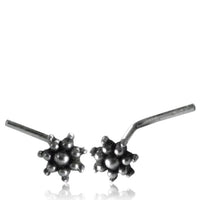 Load image into Gallery viewer, Silber Nasenstecker 0,8 mm Nostril Zackenblume L - Form Nasenpiercing - chic - net.de
