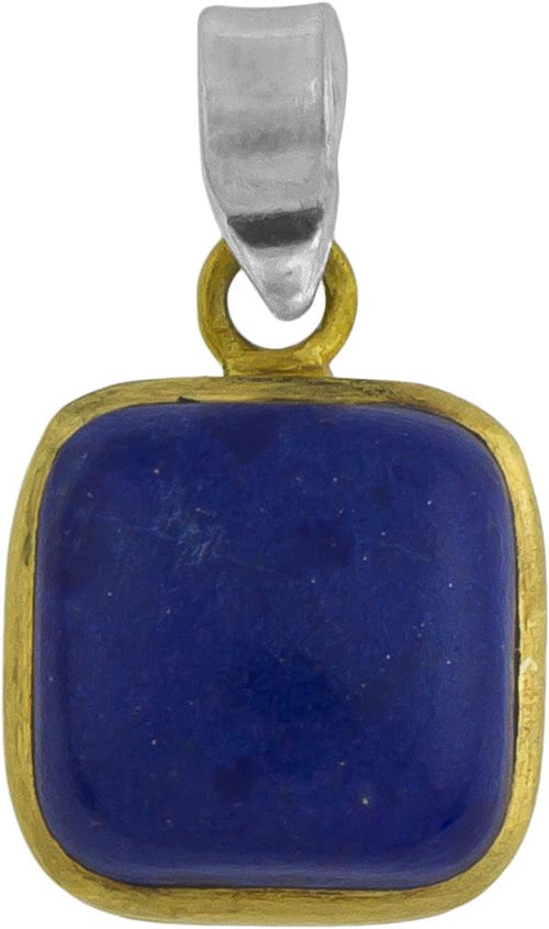 Silberanhänger vergoldet eckig Stein Lapis blau Anhänger 925 Sterling Silber Lazuli - chic - net.de