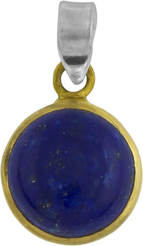 Silberanhänger vergoldet rund Stein Lapis blau Anhänger 925 Sterling Silber Lazuli - chic - net.de