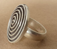Load image into Gallery viewer, Silberring Aufsatz Platte Strudel 925er Sterling Silber Silberschmuck Damen Ringe - chic - net.de
