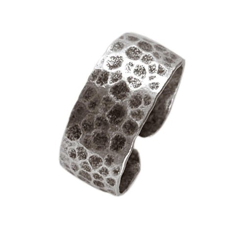Silberring gehämmert schwarz Leo Muster Animal Design - chic - net.de