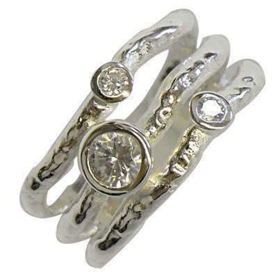 Silberring hell oxidiert Glitzersteine Ringe aus 925er Sterling Silber Damen Schmuck - chic - net.de