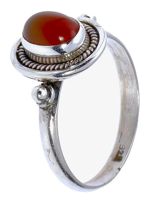 Silberringe Stein rot Zopf Perlen Scheiben oval 925er Sterling Silber Ringe Schmuck - chic - net.de
