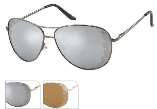 Sonnenbrille Blumenornamente Pilotenbrille getönt verspiegelt 400UV Pornobrille Fliegerbrille - chic - net.de