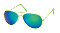 Load image into Gallery viewer, Sonnenbrille Pilotenbrille 400 UV buntes Metallgestell verspiegelt bunte Kappen - chic - net.de
