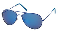 Load image into Gallery viewer, Sonnenbrille Pilotenbrille 400 UV buntes Metallgestell verspiegelt bunte Kappen - chic - net.de
