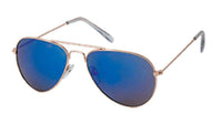 Load image into Gallery viewer, Sonnenbrille Pilotenbrille 400 UV Metall golden verspiegelt transparente Kappen - chic - net.de
