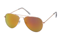 Load image into Gallery viewer, Sonnenbrille Pilotenbrille 400 UV Metall golden verspiegelt transparente Kappen - chic - net.de

