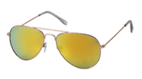 Load image into Gallery viewer, Sonnenbrille Pilotenbrille 400 UV Metall golden verspiegelt transparente Kappen - chic - net.de
