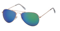 Load image into Gallery viewer, Sonnenbrille Pilotenbrille 400 UV Metall golden verspiegelt transparente Kappen - chic - net.de
