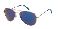 Load image into Gallery viewer, Sonnenbrille Pilotenbrille 400 UV verspiegelt golden Doppelsteg bunte Kappen - chic - net.de
