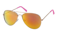 Load image into Gallery viewer, Sonnenbrille Pilotenbrille 400 UV verspiegelt golden Doppelsteg bunte Kappen - chic - net.de
