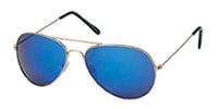 Cargar imagen en el visor de la galería, Sonnenbrille Pilotenbrille 400 UV verspiegelt golden Doppelsteg pink grün gelb blau - chic - net.de
