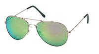 Cargar imagen en el visor de la galería, Sonnenbrille Pilotenbrille 400 UV verspiegelt golden Doppelsteg pink grün gelb blau - chic - net.de

