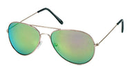 Cargar imagen en el visor de la galería, Sonnenbrille Pilotenbrille 400 UV verspiegelt golden Doppelsteg pink grün gelb blau - chic - net.de

