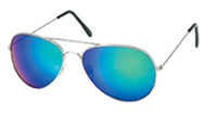 Cargar imagen en el visor de la galería, Sonnenbrille Pilotenbrille 400 UV verspiegelt golden Doppelsteg pink grün gelb blau - chic - net.de
