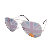 Load image into Gallery viewer, Sonnenbrille Pilotenbrille Union Jack Linse golden silbern 400 UV Retro Flagge - chic - net.de
