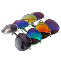 Load image into Gallery viewer, Sonnenbrille Pilotenbrille verspiegelt bunt Metall Unisex Brille 400 UV - chic - net.de
