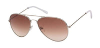 Load image into Gallery viewer, Sonnenbrille Unisex Pilotenbrille getönt 400UV golden braun weiß Pornobrille Fliegerbrille - chic - net.de
